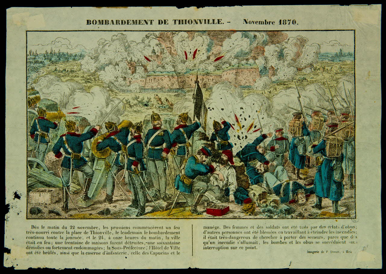 Paulin Didion estampe BOMBARDEMENT DE THIONVILLE. - Novembre 1870. Metz 1870-1879 1950.39.962 Photo