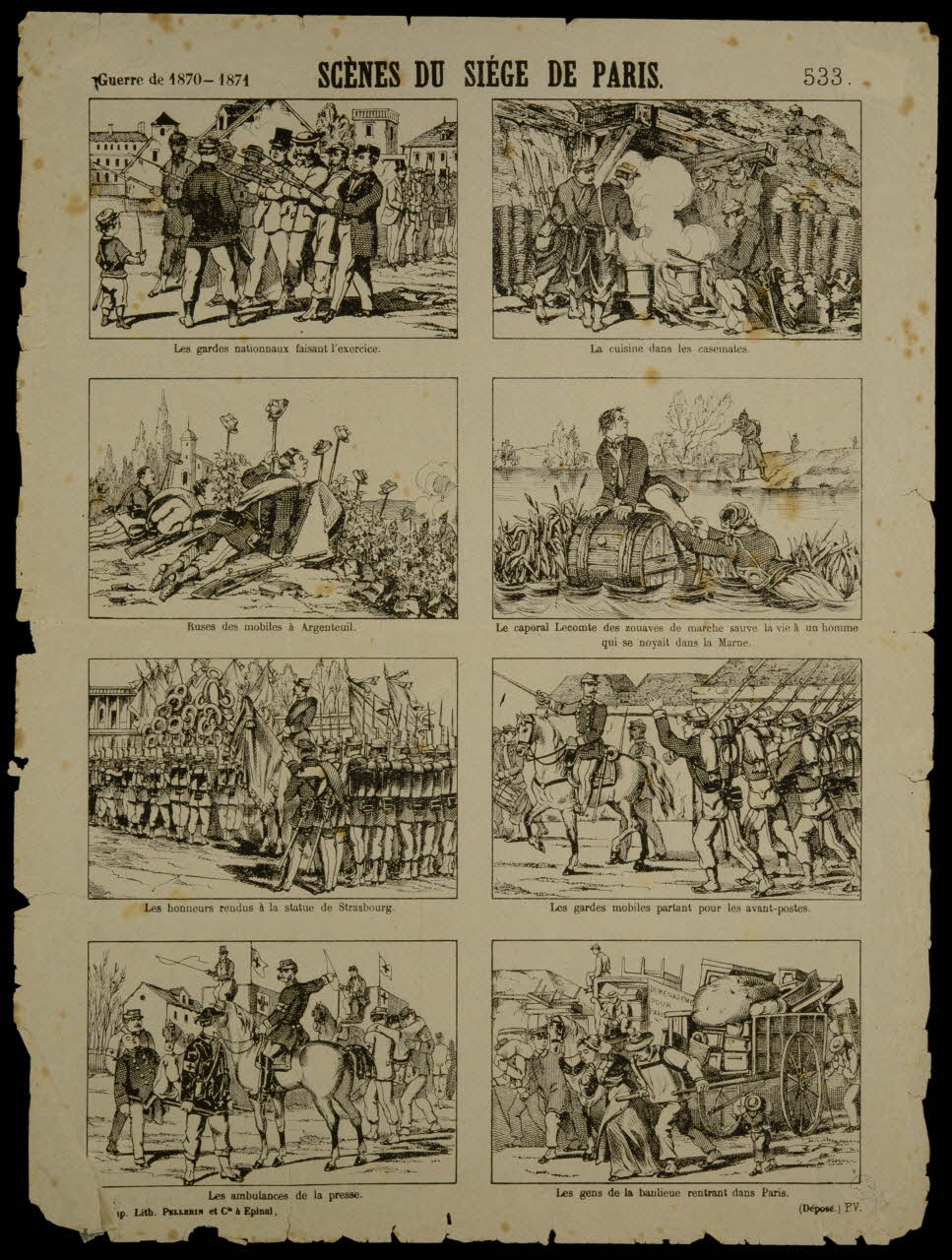 Pellerin estampe SCENES DU SIEGE DE PARIS. Lorraine, France 1871 1950.39.969 Photo