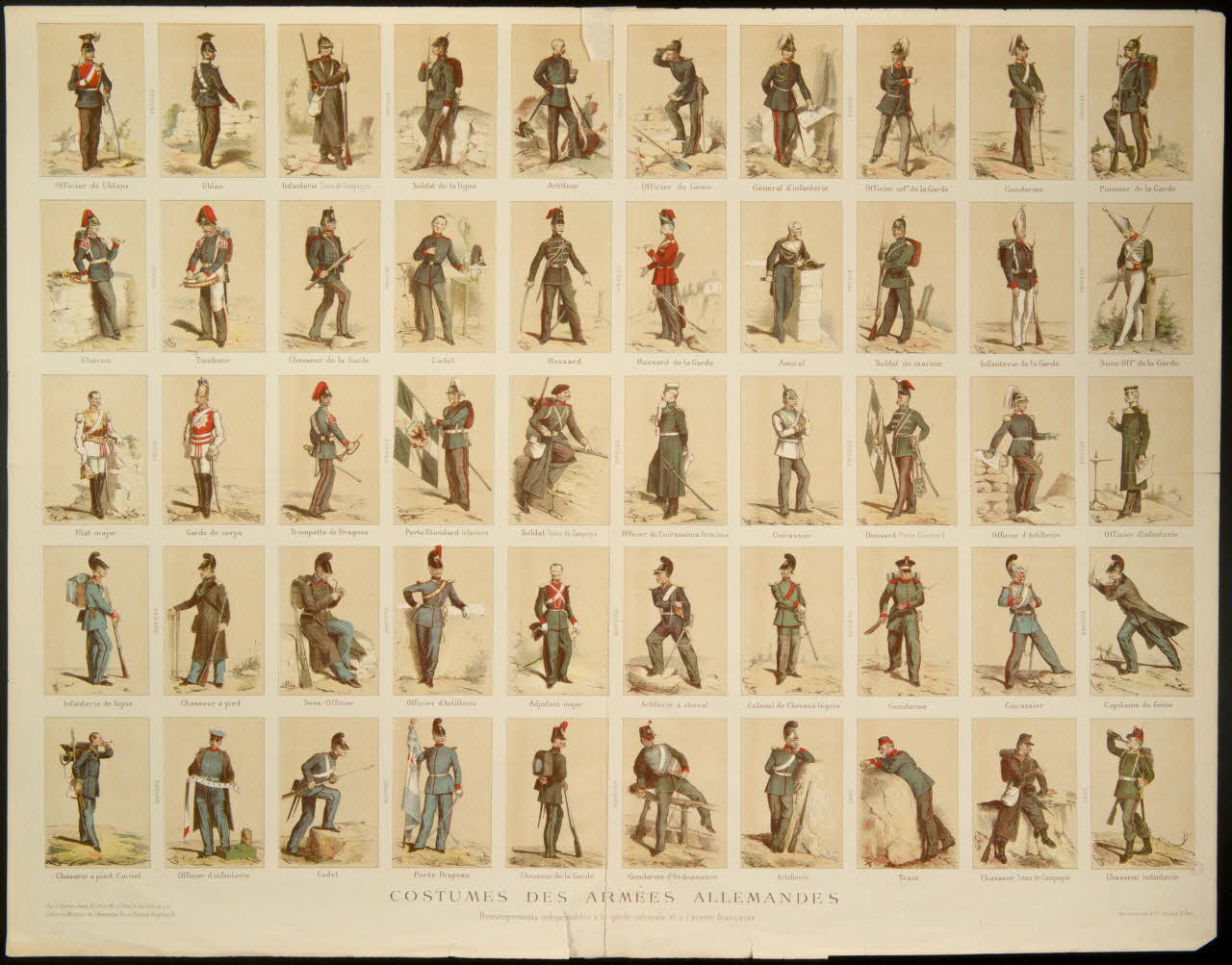estampe COSTUMES DES ARMEES ALLEMANDES 1950.39.971 Photo