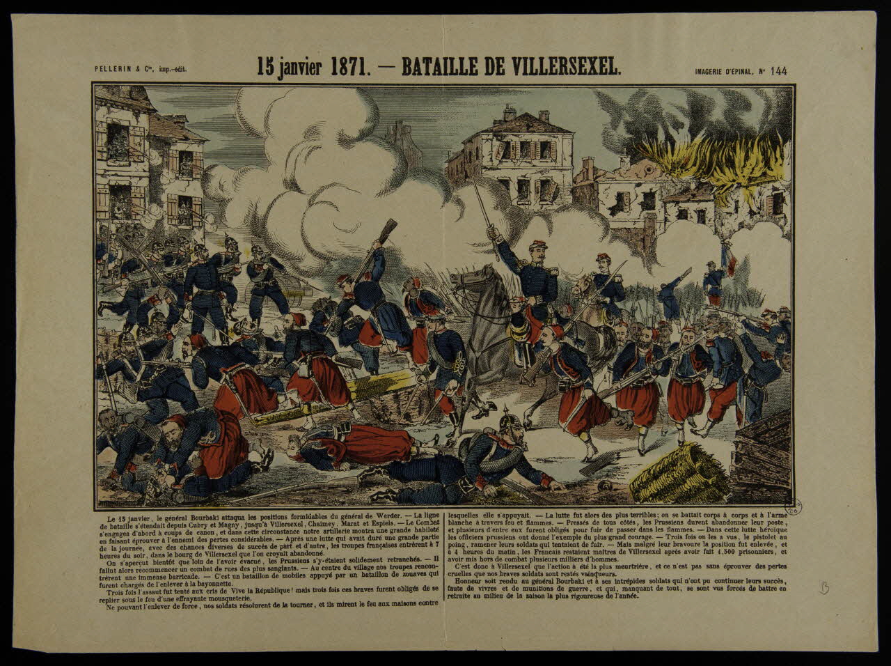 Pellerin estampe 15 janvier 1871. - BATAILLE DE VILLERSEXEL. Lorraine, France 1890 1950.39.987 Photo