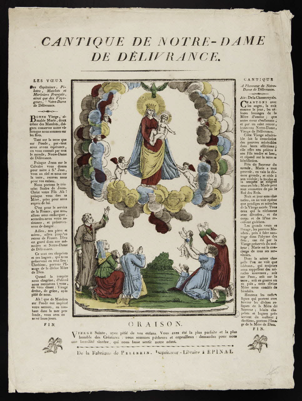 imagerie ancienne CANTIQUE DE NOTRE-DAME  DE DELIVRANCE. 1950.52.2 Photo