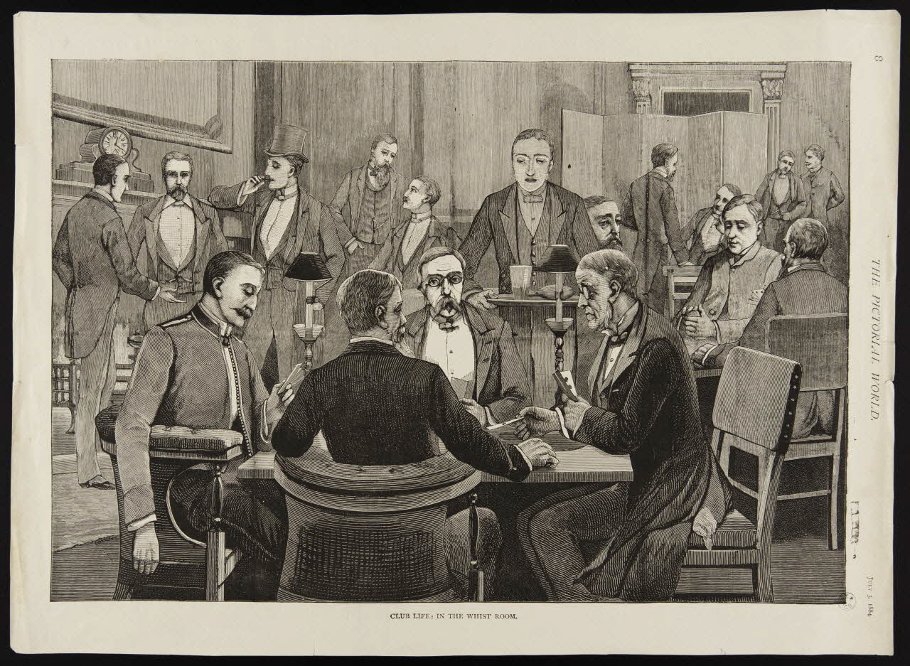Hiddemann Friedrich ; Peter ; The Pictorial World (public illustration CLUB LIFE : IN THE WHIST ROOM. Allemagne 1884 1950.9.122 Photo
