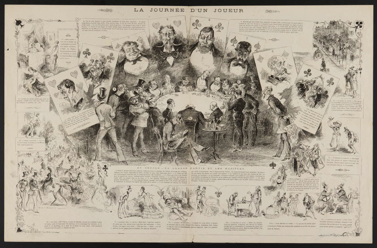 Yves ; Barret ; La Vie Parisienne illustration LA JOURNEE D'UN JOUEUR 1872 1950.9.125 Photo