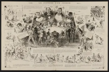 Yves ; Barret ; La Vie Parisienne illustration LA JOURNEE D'UN JOUEUR 1872 1950.9.125  Photo