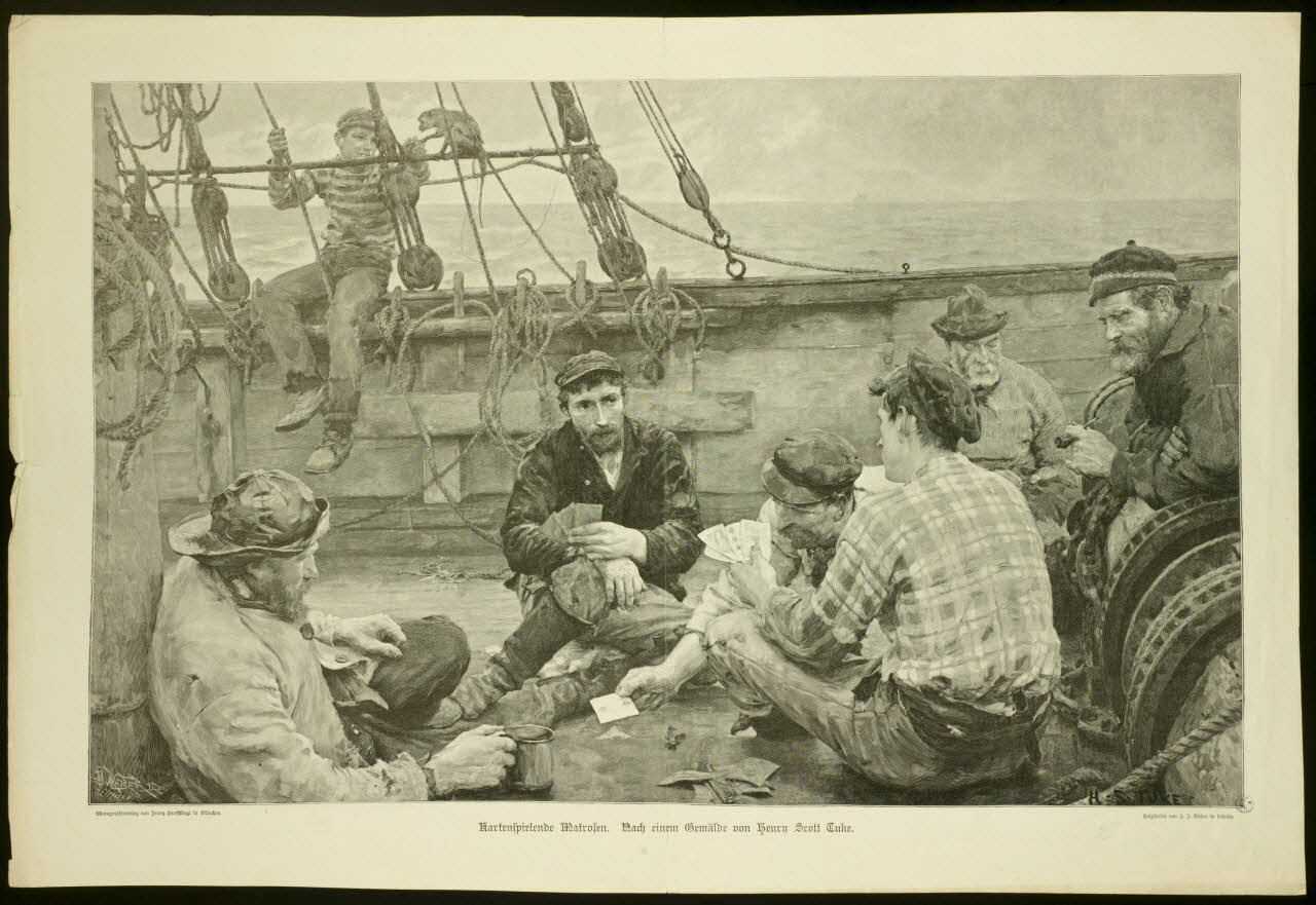 illustration Kartenspielende Matrosen. 1950.9.127 Photo