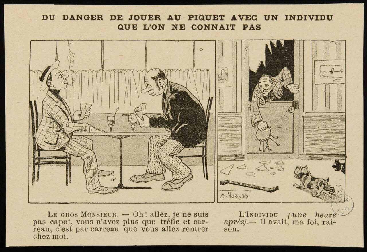 illustration DU DANGER DE JOUER AU PIQUET AVEC UN INDIVIDU  QUE L'ON NE CONNAIT PAS 1950.9.229 Photo