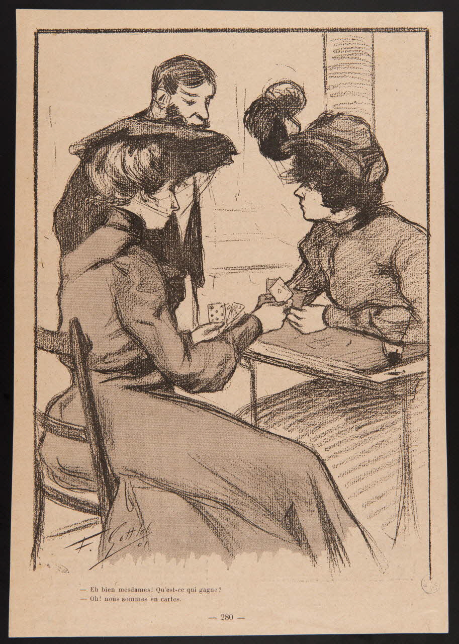 illustration - Eh bien mesdames ! Qu'est-ce qui gagne ?  - Oh ! nous sommes en cartes. 1950.9.249 Photo