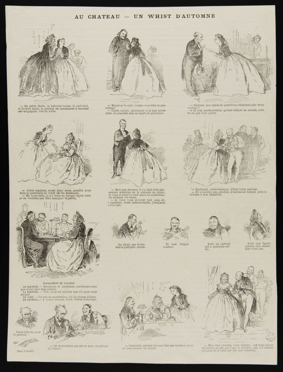Louis Legrand ; La Vie Parisienne illustration AU CHATEAU - UN WHIST D'AUTOMNE 1864 1950.9.266 Photo
