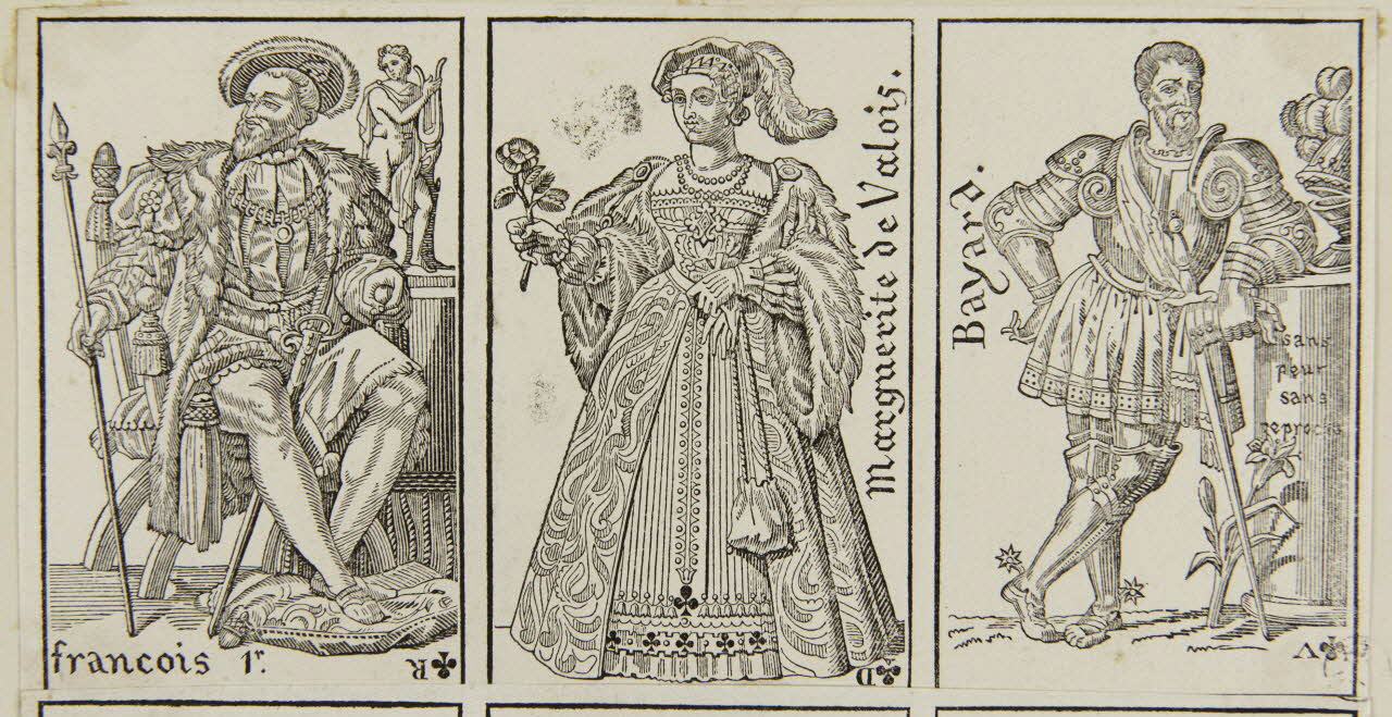 estampe François 1er.  Marguerite de Valois.  Bayard. 1950.9.298 Photo