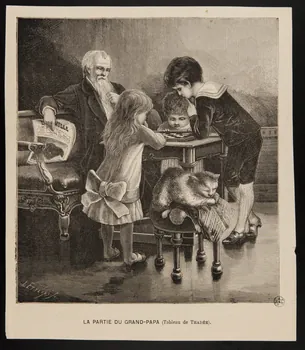 estampe LA PARTIE DU GRAND-PAPA (Tableau de THADEE). 1950.9.323 Photo