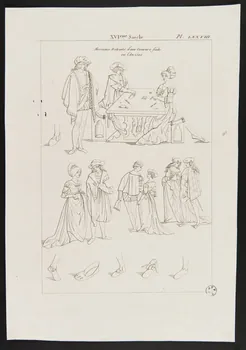 estampe XVIème Siecle  Morceaux Extraits d'une Gravure faite  en l'An 1500 1950.9.33  Photo