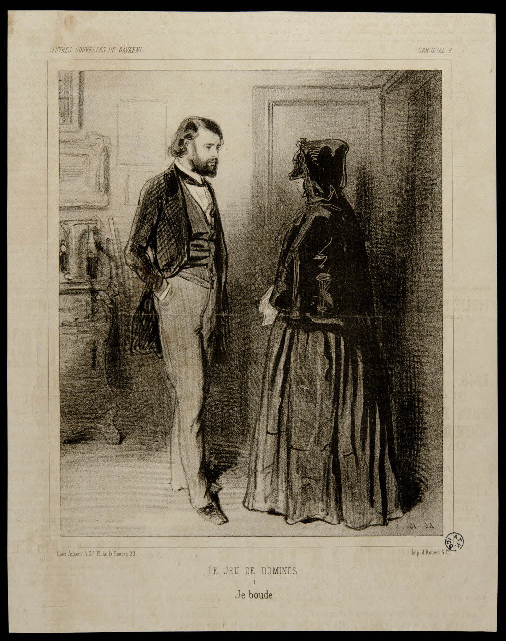 estampe LE JEU DE DOMINOS  1  Je boude... 1950.9.330 Photo