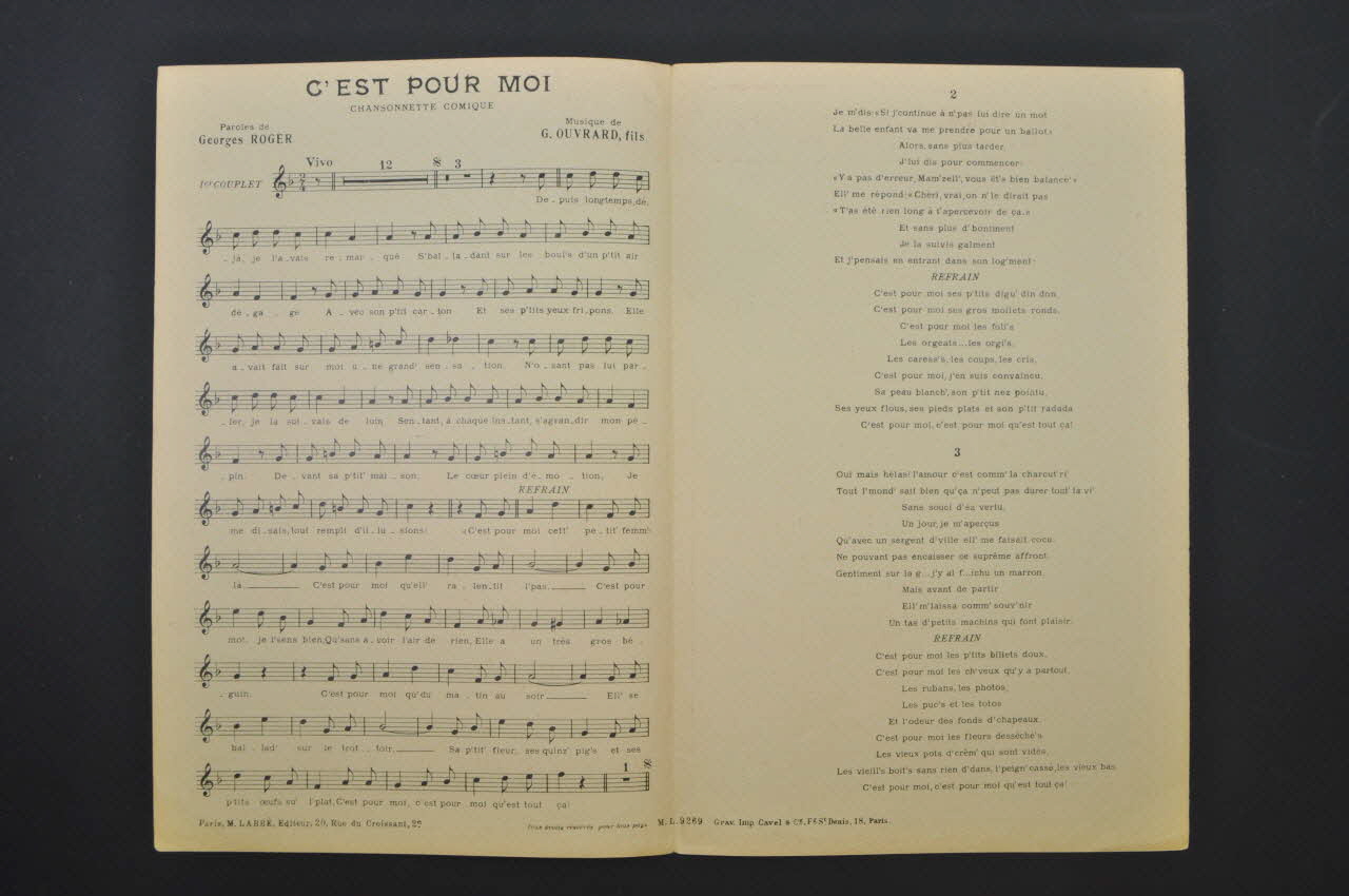 chanson petit format 1968.111.21 Photo Mucem