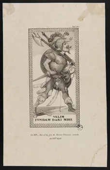 estampe Art. XIV - Fou d'un jeu de Tarots Vénitien, usuel,  du XVIe Siècle. 1950.9.471  Photo