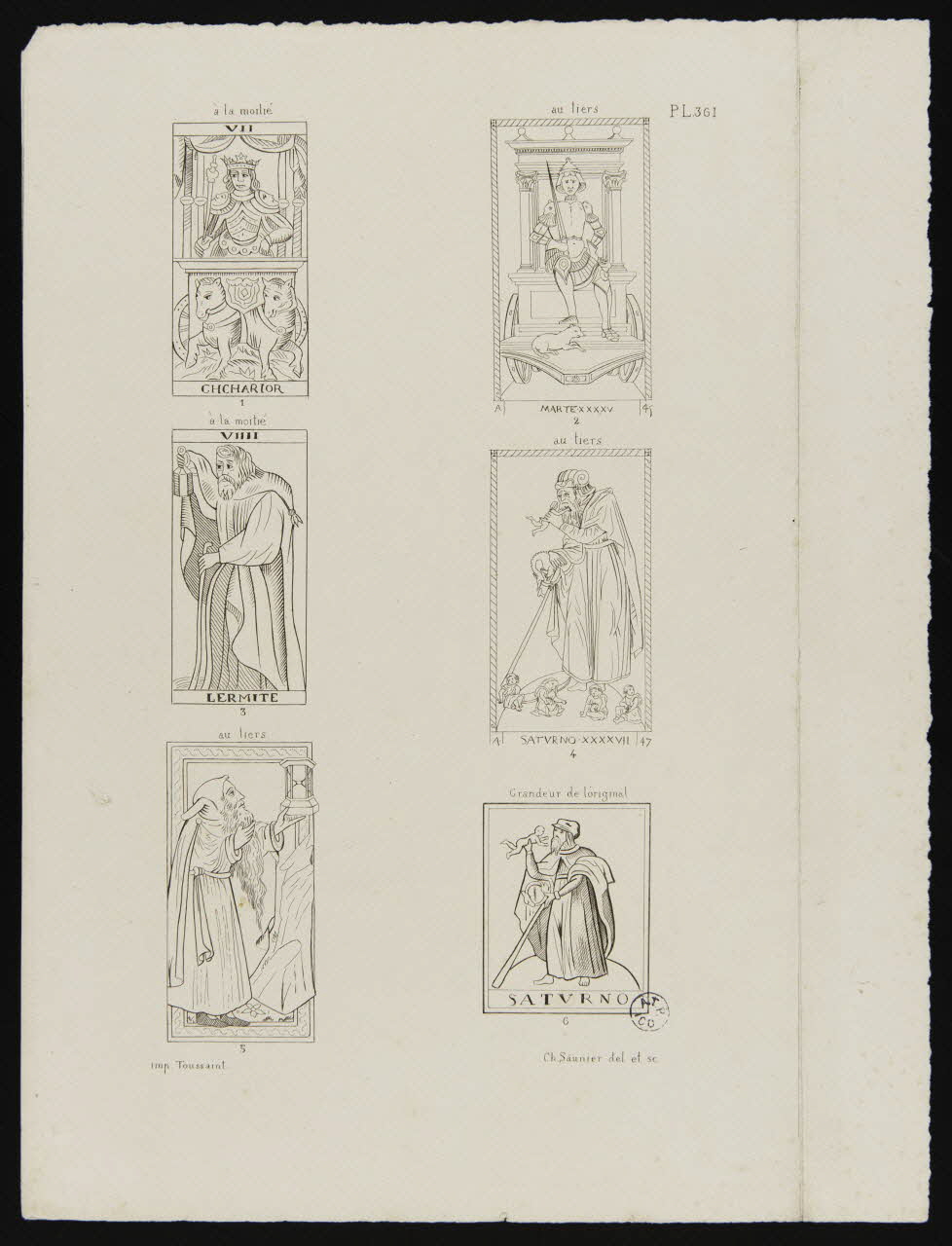 estampe Schémas pour un jeu de tarot 1950.9.481 Photo