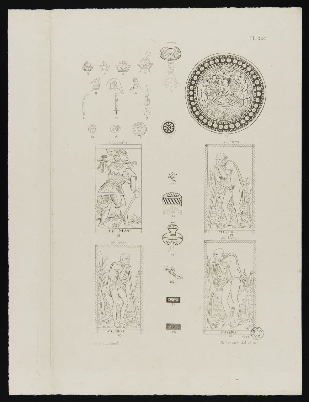 estampe Schémas pour un jeu de tarot 1950.9.484 Photo