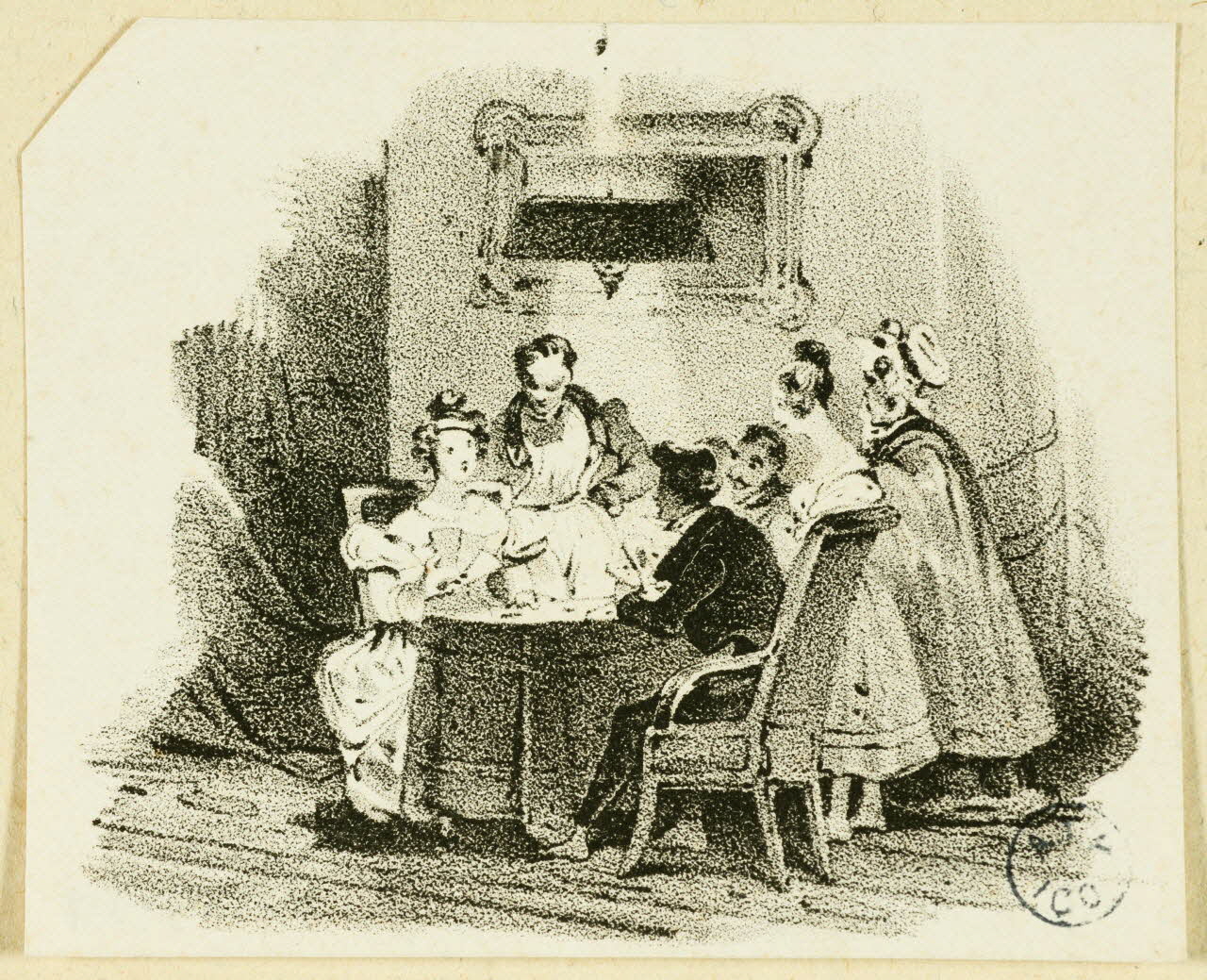 estampe Bourgeois jouant aux cartes 1950.9.49 Photo