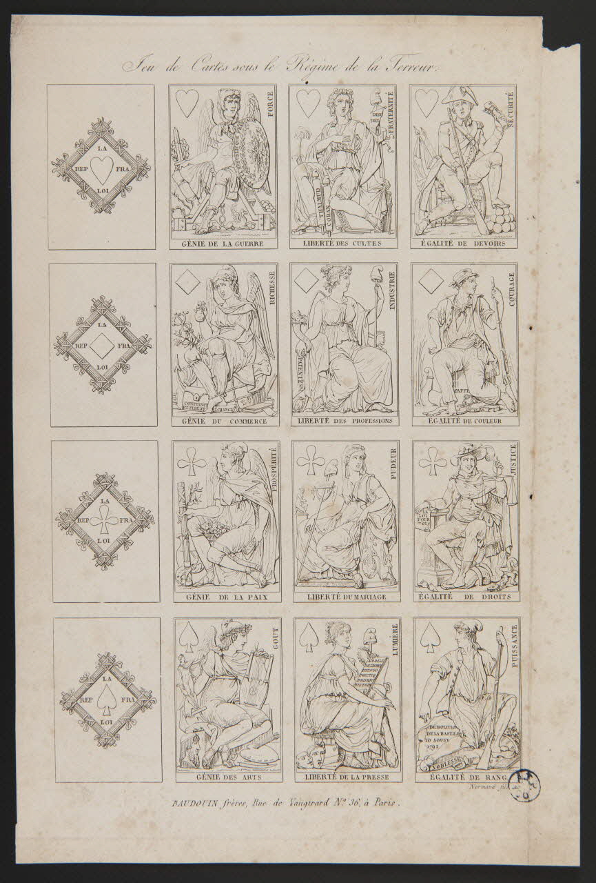 estampe Jeu de Cartes sous le Régime de la Terreur. 1950.9.491 Photo