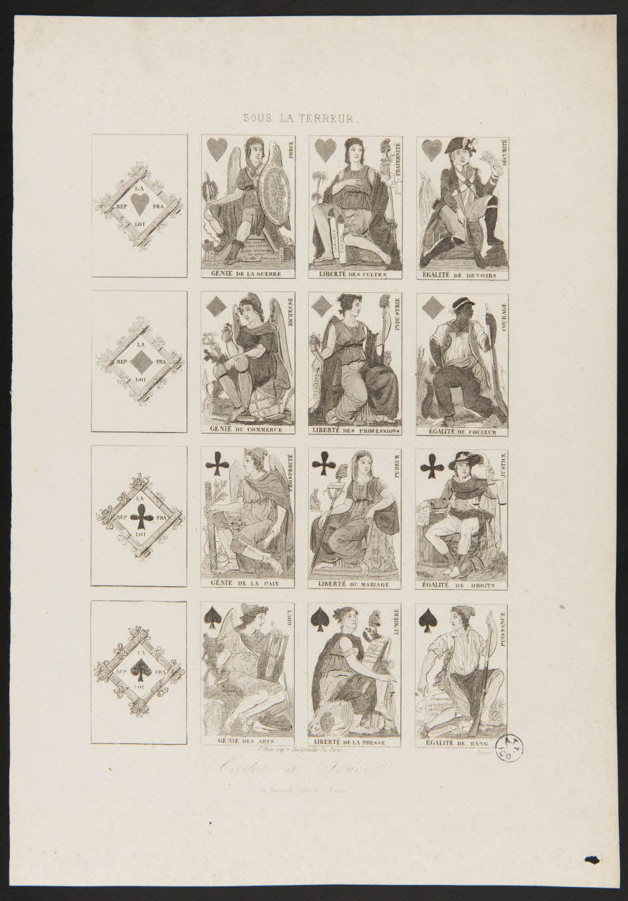 estampe SOUS LA TERREUR.  Cartes à Jouer 1950.9.492 Photo