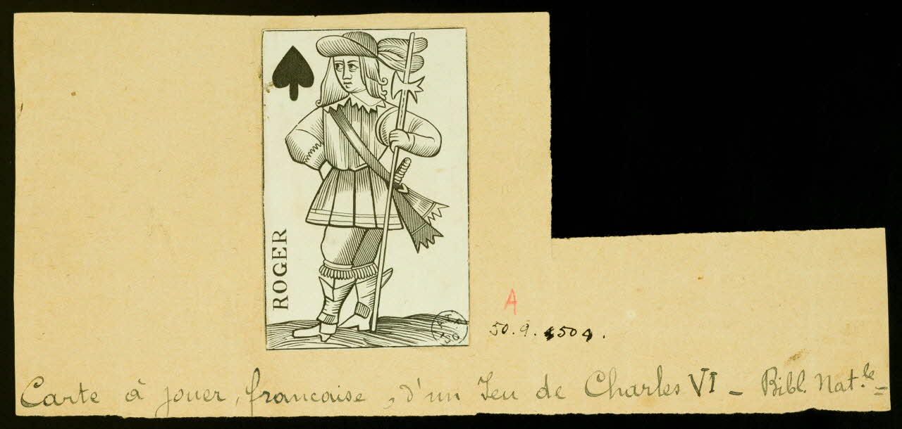carte à jouer Carte à jouer, française, d'un Jeu de Charles VI. 1950.9.504 Photo