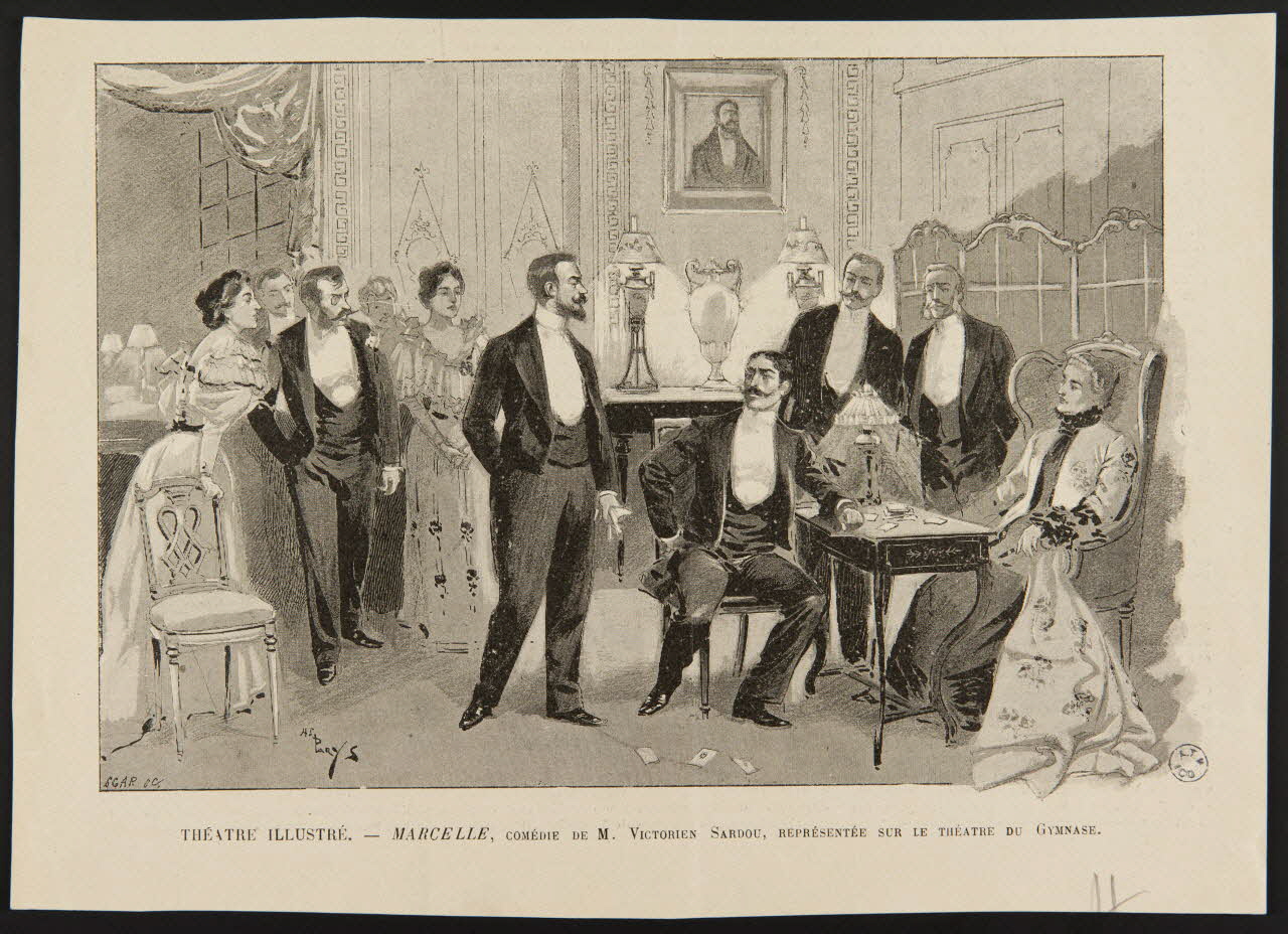 illustration THEATRE ILLUSTRE. - MARCELLE, COMEDIE DE M. VICTORIEN SARDOU, REPRESENTEE SUR LE THEÂTRE DU GYMNASE. 1950.9.57 Photo