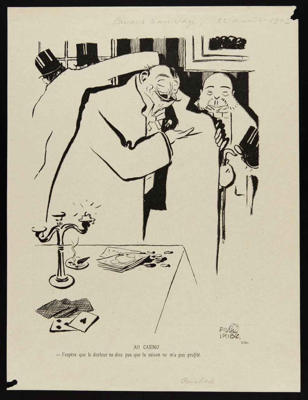 Paul Iribe ; Canard sauvage illustration AU CASINO 1903 1950.9.64 Photo