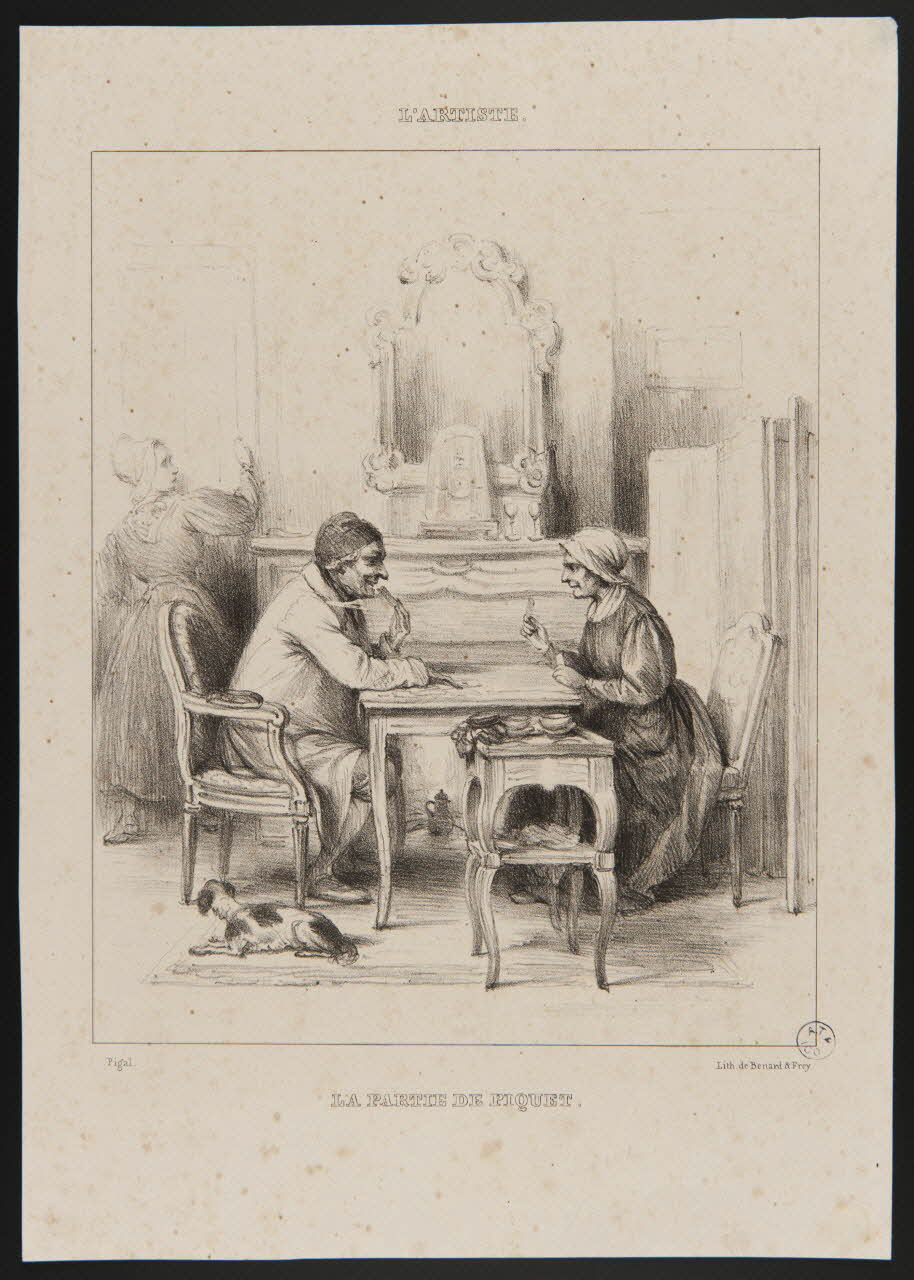 estampe L'ARTISTE.  LA PARTIE DE PIQUET. 1950.9.69 Photo