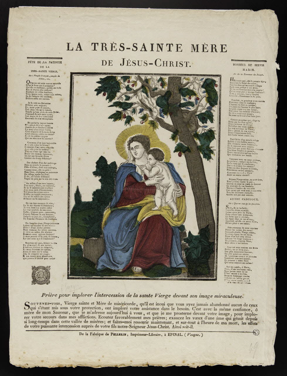 François Georgin ; Pellerin imagerie ancienne LA TRES-SAINTE MERE  DE JESUS-CHRIST. Lorraine, France 1837 1951.16.10 Photo