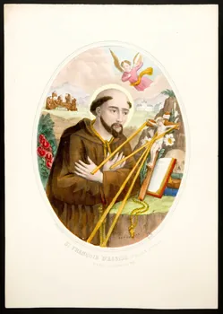 estampe St FRANCOIS D'ASSISE FETE LE 4 OCTOBRE.  Né à Assise, l'an 1182, mort en 1227. 1951.16.109 Photo
