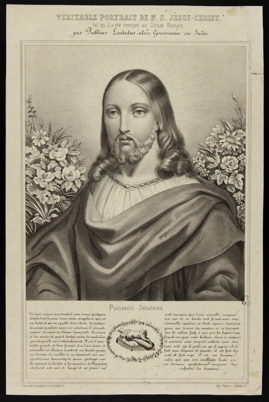 estampe VERITABLE PORTRAIT DE N. S. JESUS CHRIST. 1951.16.153 Photo