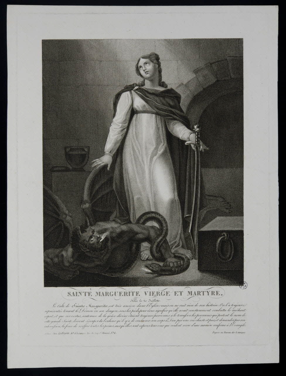 estampe SAINTE MARGUERITE VIERGE ET MARTYRE. 1951.16.191 Photo