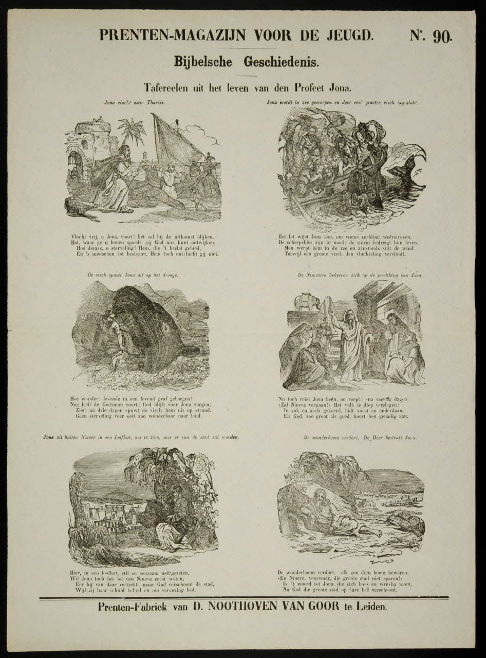 estampe Bijbelsche Geschiedenis.  Tafereelen uit et leven van des Profeet Jona. 1951.16.334 Photo