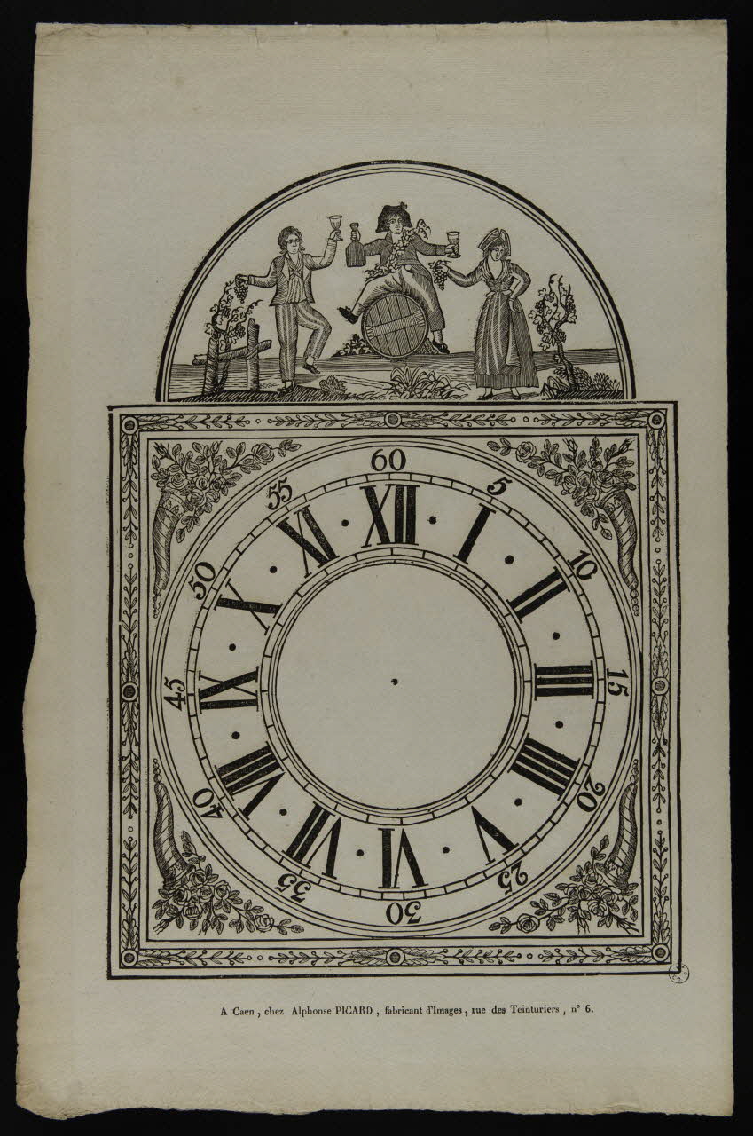 Alphonse Picard imagerie ancienne Cadran d'horloge Caen 1828-1838 1951.16.5 Photo