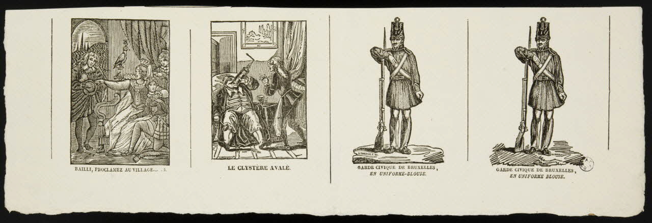 estampe Scènes diverses et gardes en pied 1951.16.86 Photo