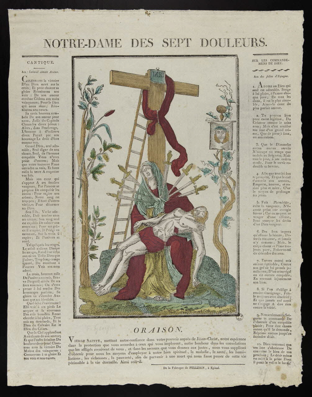 Pellerin imagerie ancienne NOTRE-DAME DES SEPT DOULEURS. Lorraine, France 1837 1951.16.9 Photo