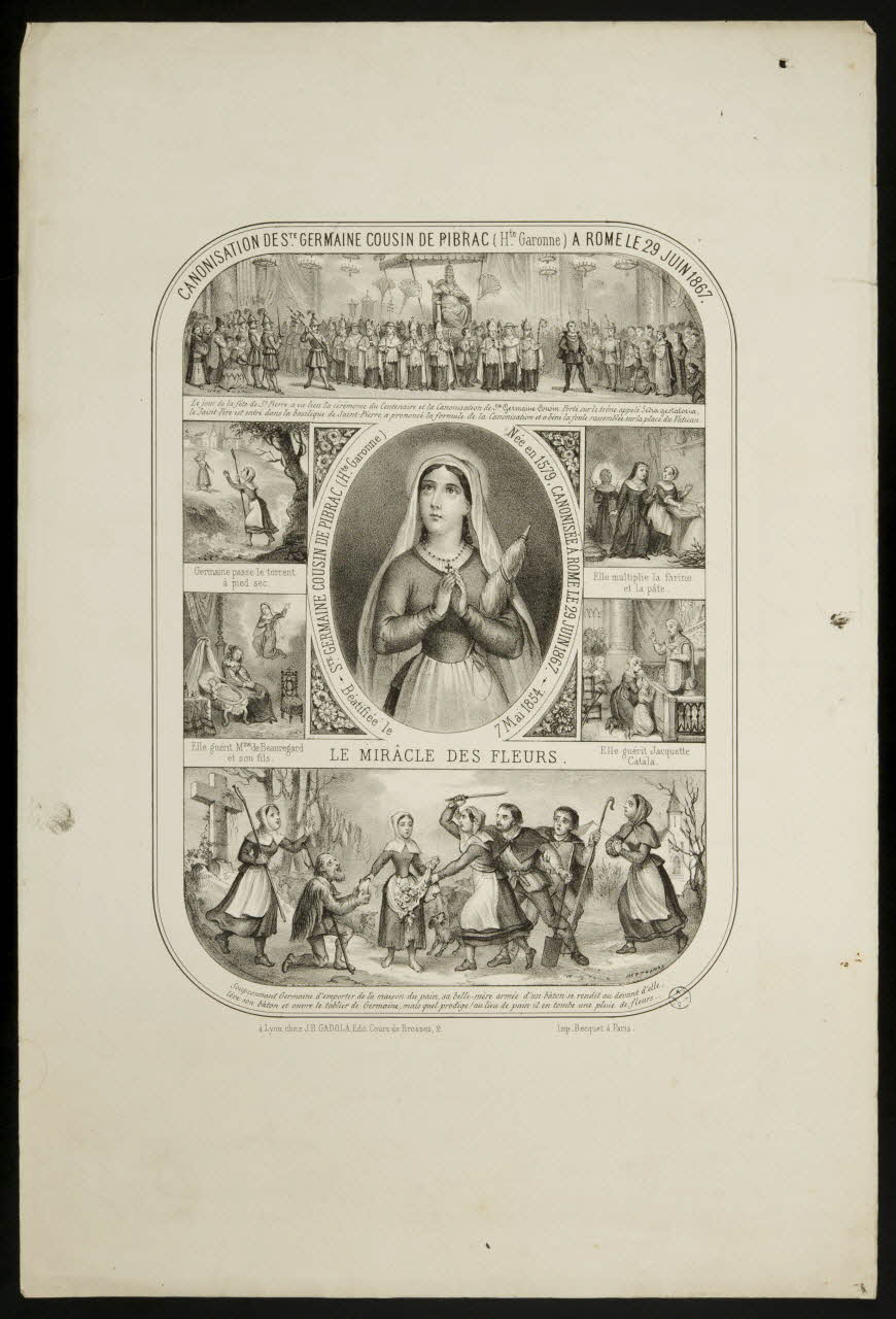 estampe CANONISATION DE STE GERMAINE COUSIN DE PIBRAC (Hte Garonne) A ROME LE 29 JUIN 1867 1951.16.91 Photo