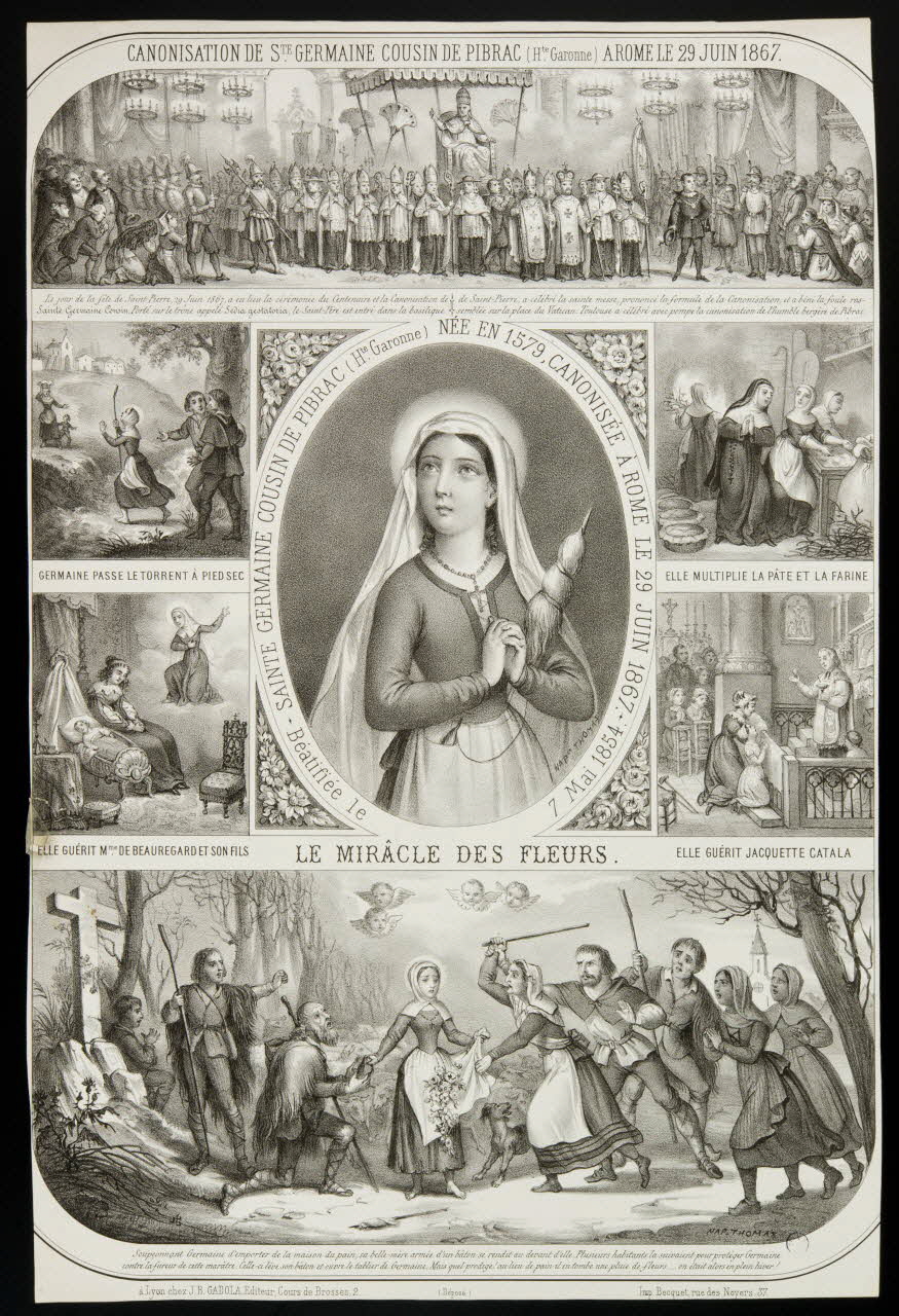 estampe CANONISATION DE STE. GERMAINE COUSIN DE PIBRAC (Hte. Garonne) A ROME LE 29 JUIN 1867. 1951.16.93 Photo