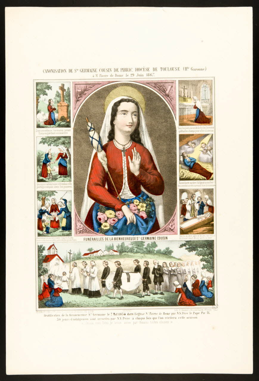 estampe CANONISATION DE Ste GERMAINE COUSIN DE PIBRAC, DIOCESE DE TOULOUSE (Hte Garonne)  à St Pierre de Rome le 29 juin 1867. 1951.16.97 Photo