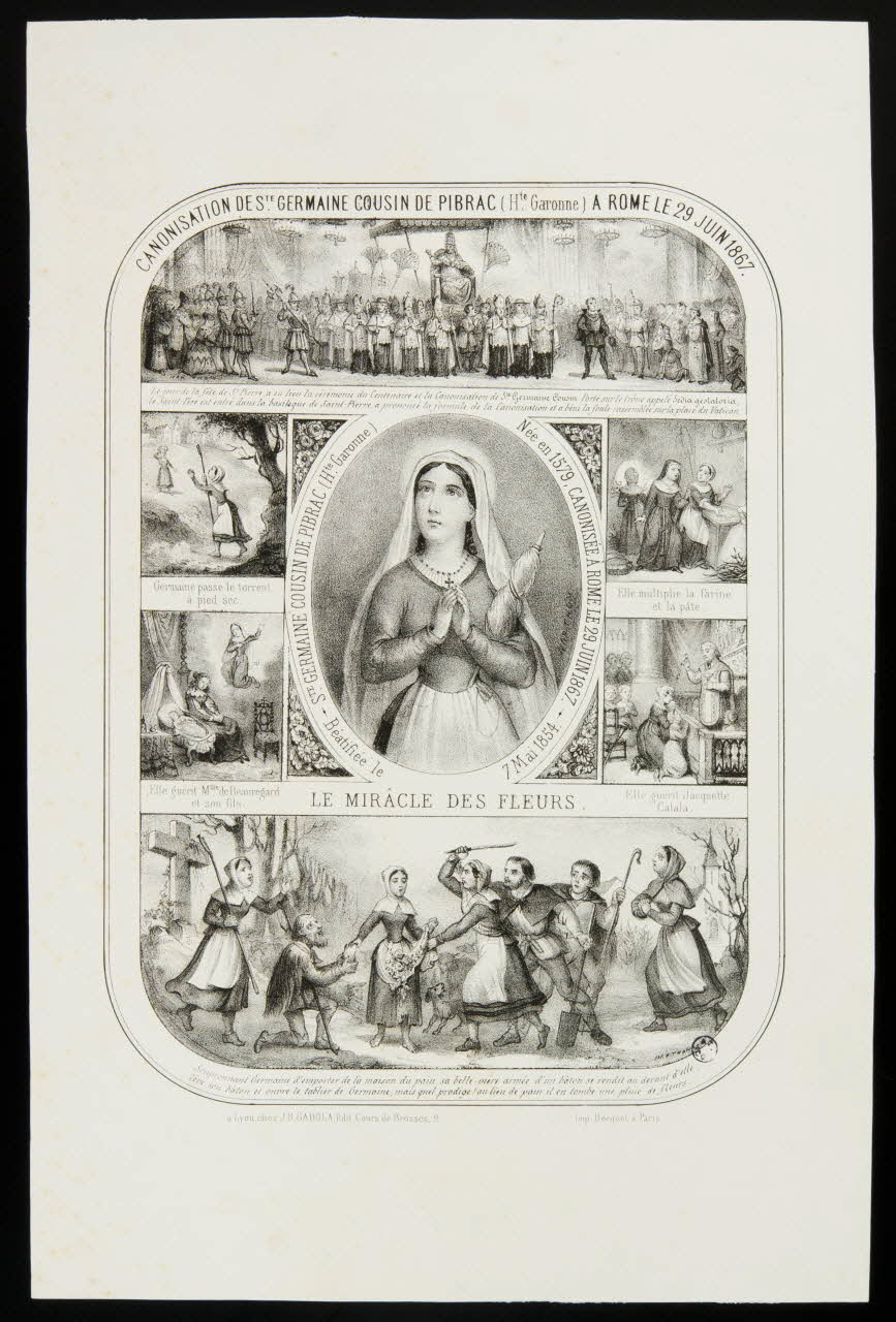 estampe CANONISATION DE STE. GERMAINE COUSIN DE PIBRAC (Hte. Garonne) A ROME LE 29 JUIN 1867. 1951.16.98 Photo