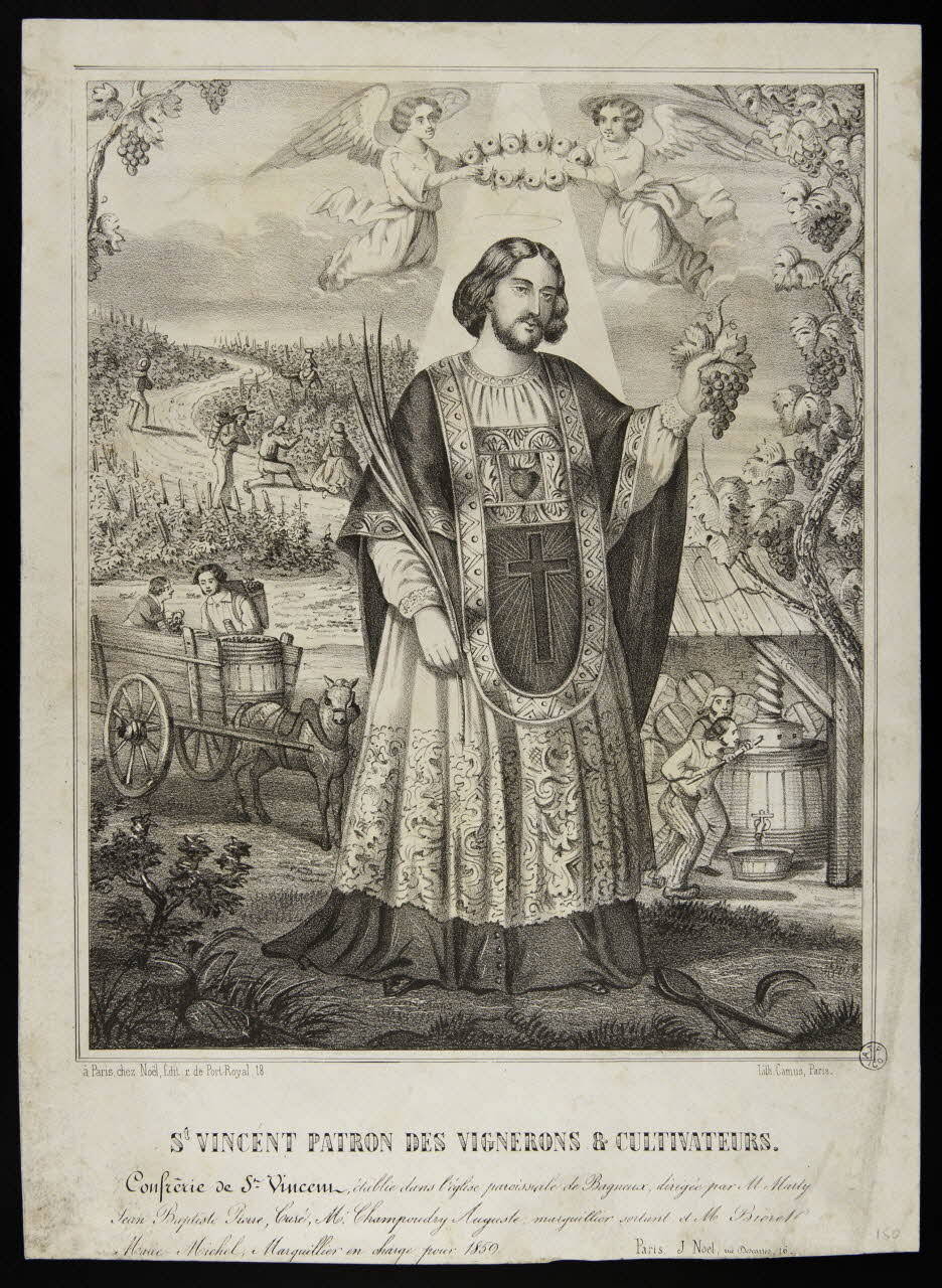 estampe St VINCENT PATRON DES VIGNERONS & CULTIVATEURS. 1951.33.1 Photo Mucem