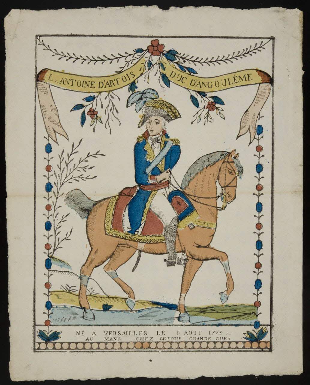 Pierre Leloup imagerie ancienne LS. ANTOINE D'ARTOIS DUC D'ANGOULÊME Le Mans 1770-1780 1951.42.11 Photo