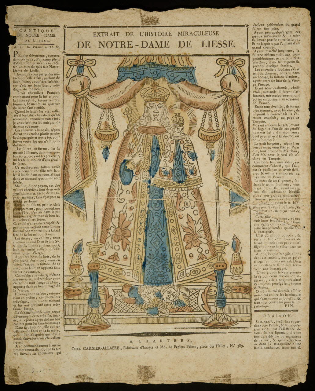 estampe EXTRAIT DE L'HISTOIRE MIRACULEUSE  DE NOTRE-DAME DE LIESSE. 1951.42.4 Photo