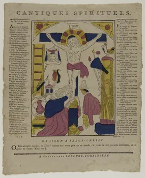 Lefèvre-Corbinière Jean Baptiste imagerie ancienne CANTIQUES SPIRITUELS.  ORAISON A JESUS-CHRIST. Amiens 1765-1837 1951.53.2 Photo