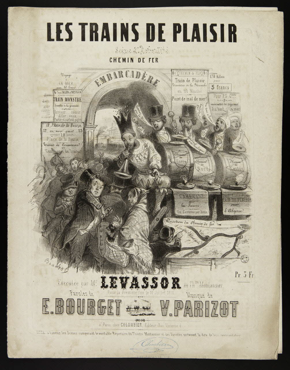 Bouchot ; Cuillet ; Colombier partition LES TRAINS DE PLAISIR Paris 1850 1951.65.1 Photo