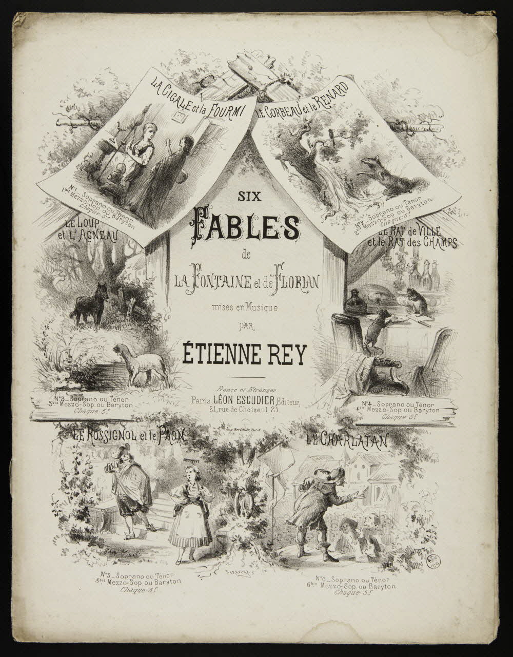 estampe SIX  FABLES  de  LA FONTAINE et de FLORIAN 1951.65.104 Photo