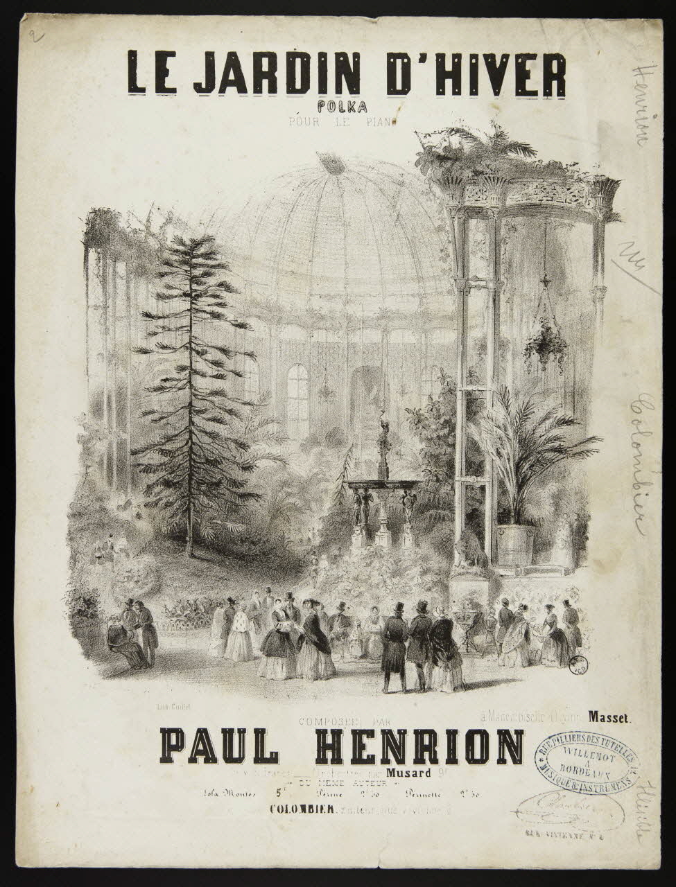 estampe LE JARDIN D'HIVER 1951.65.11 Photo