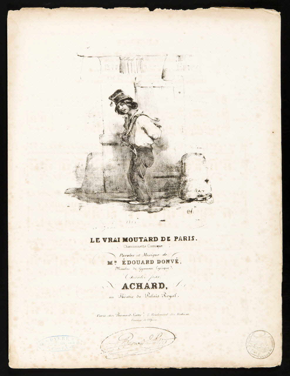 estampe LE VRAI MOUTARD DE PARIS.  Chansonnette Comique. 1951.65.112 Photo