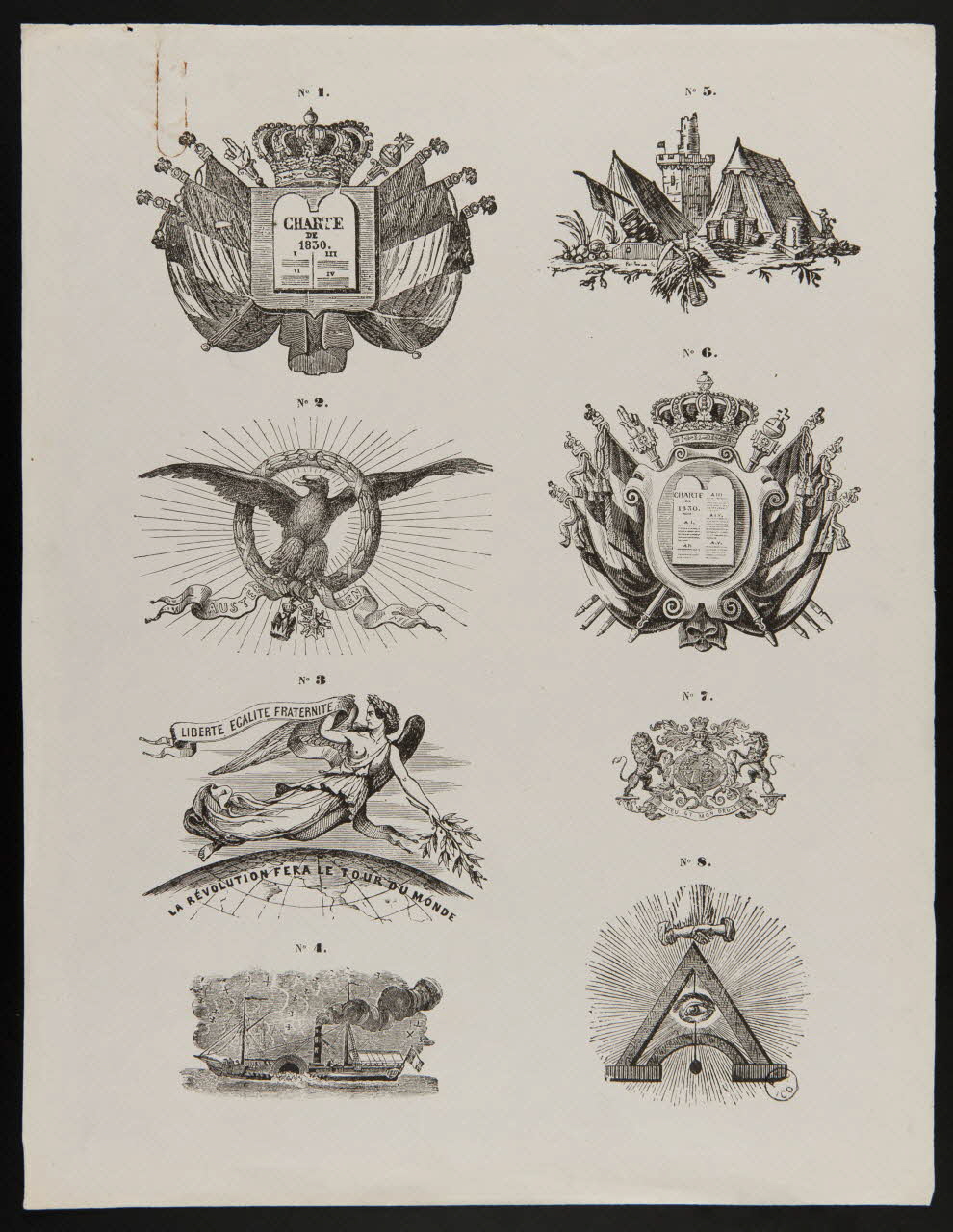 estampe Symboles du pouvoir français 1951.65.119 Photo