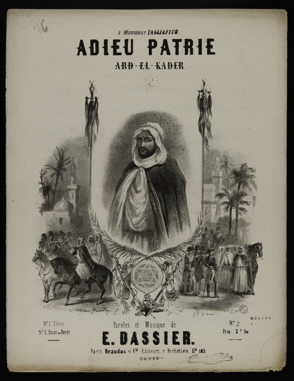 estampe ADIEU PATRIE  ABD-EL-KADER 1951.65.123 Photo