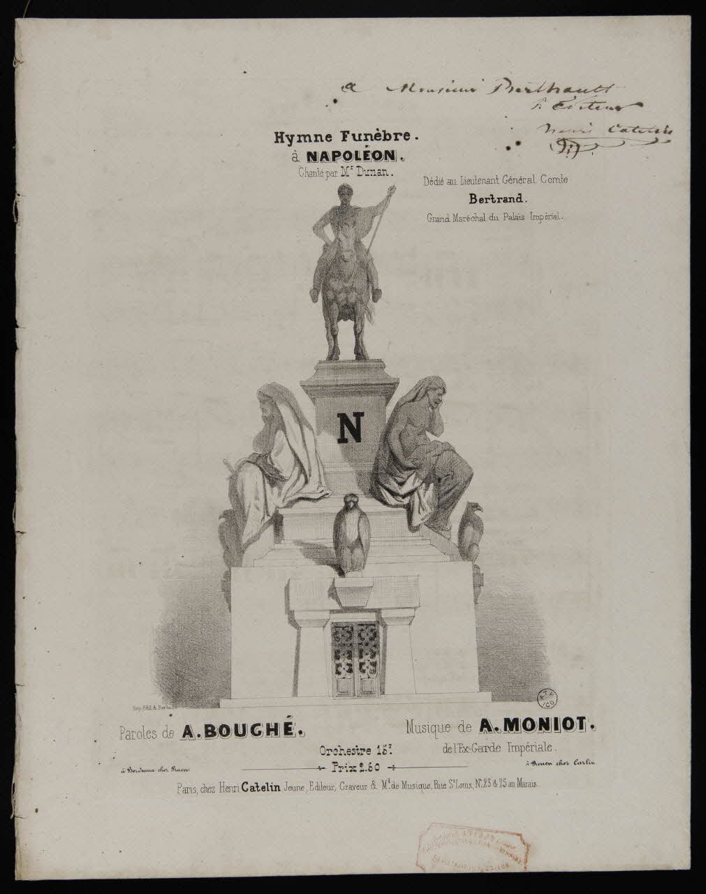 estampe Hymne Funèbre.  à NAPOLEON. 1951.65.127 Photo